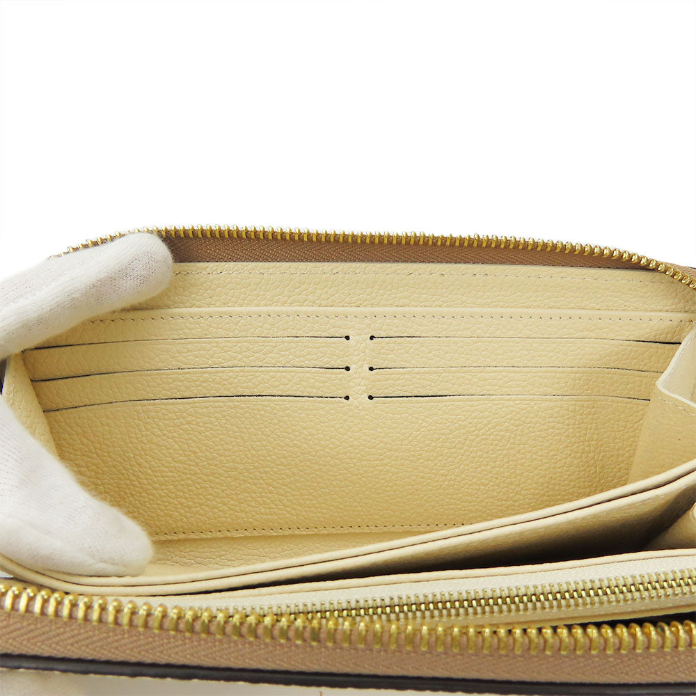 LOUIS VUITTON Long Wallet Purse M80116 Monogram Ann Platt Cream/Bois Rose Zippy wallet