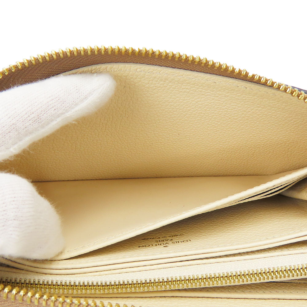 LOUIS VUITTON Long Wallet Purse M80116 Monogram Ann Platt Cream/Bois Rose Zippy wallet