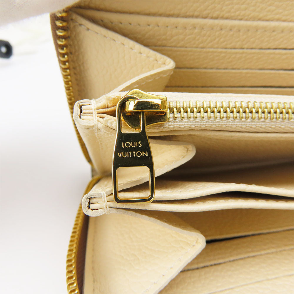 LOUIS VUITTON Long Wallet Purse M80116 Monogram Ann Platt Cream/Bois Rose Zippy wallet