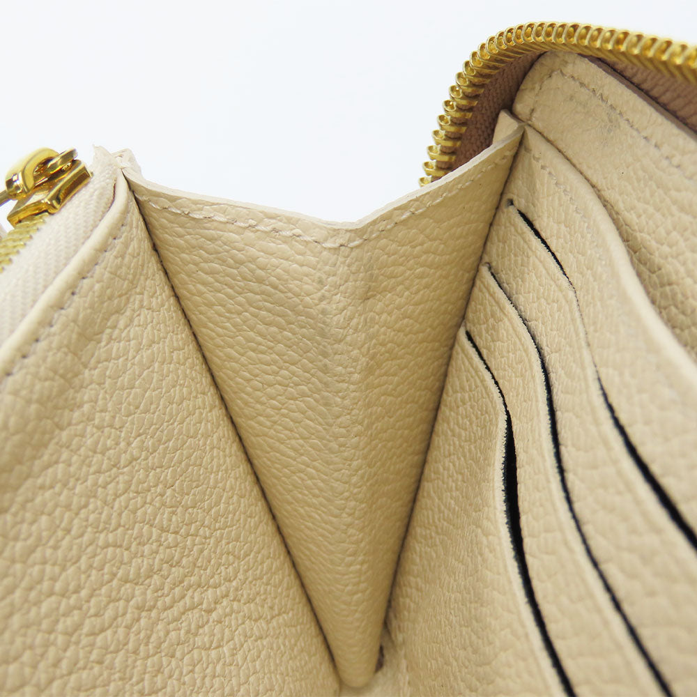 LOUIS VUITTON Long Wallet Purse M80116 Monogram Ann Platt Cream/Bois Rose Zippy wallet