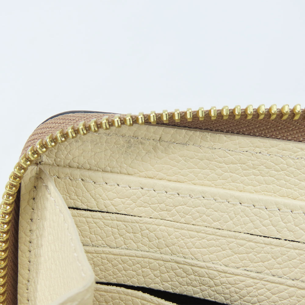 LOUIS VUITTON Long Wallet Purse M80116 Monogram Ann Platt Cream/Bois Rose Zippy wallet