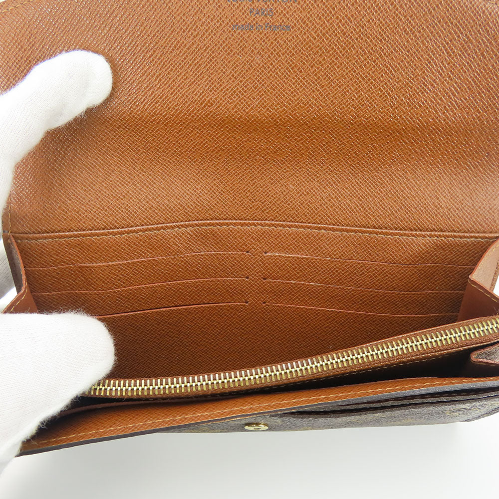 LOUIS VUITTON Long Wallet Purse M60531 Monogram Brown Portefeuille Sara