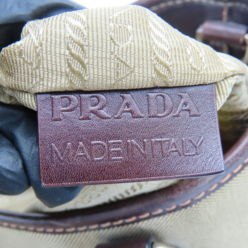 PRADA Tote Bag canvas beige
