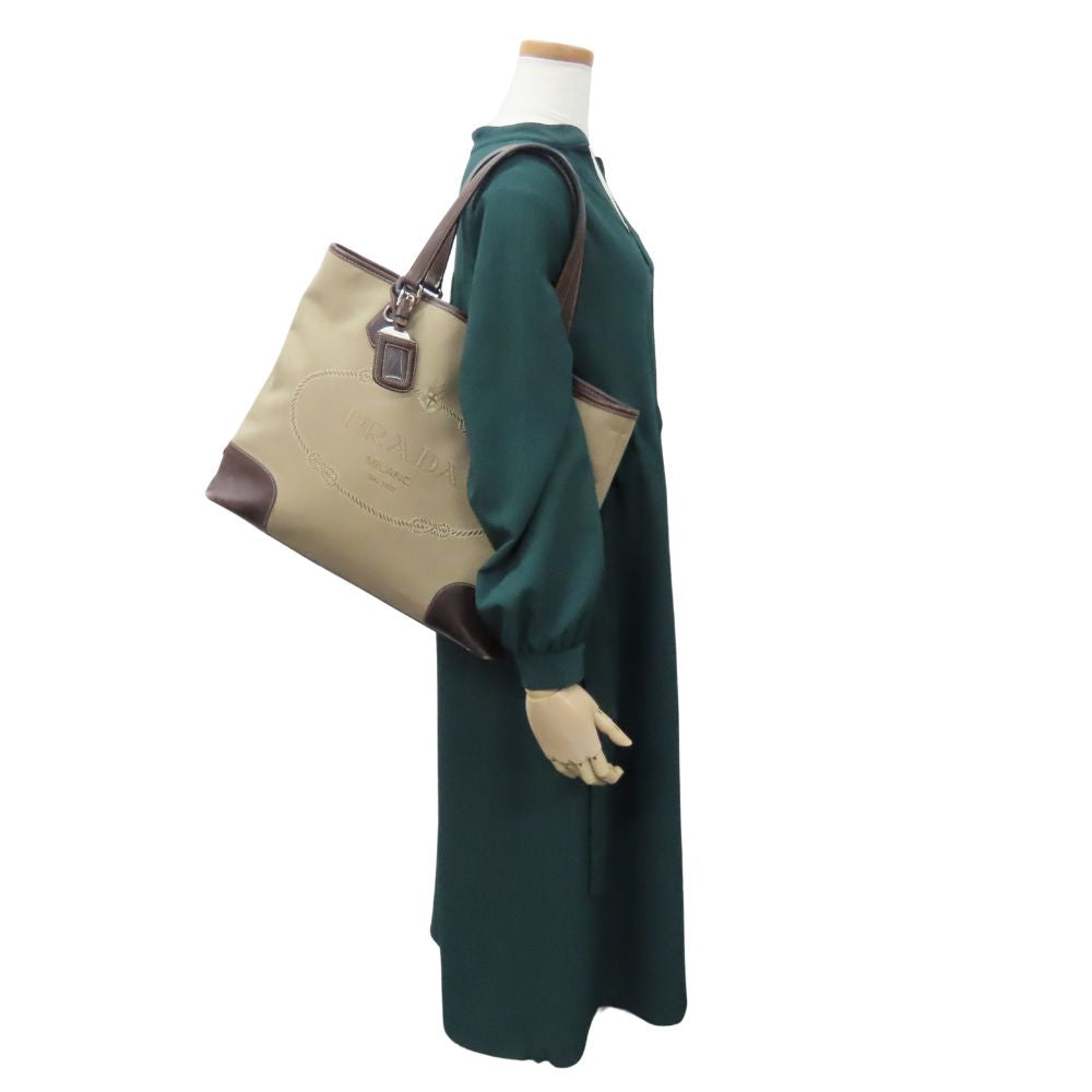 PRADA Tote Bag canvas beige