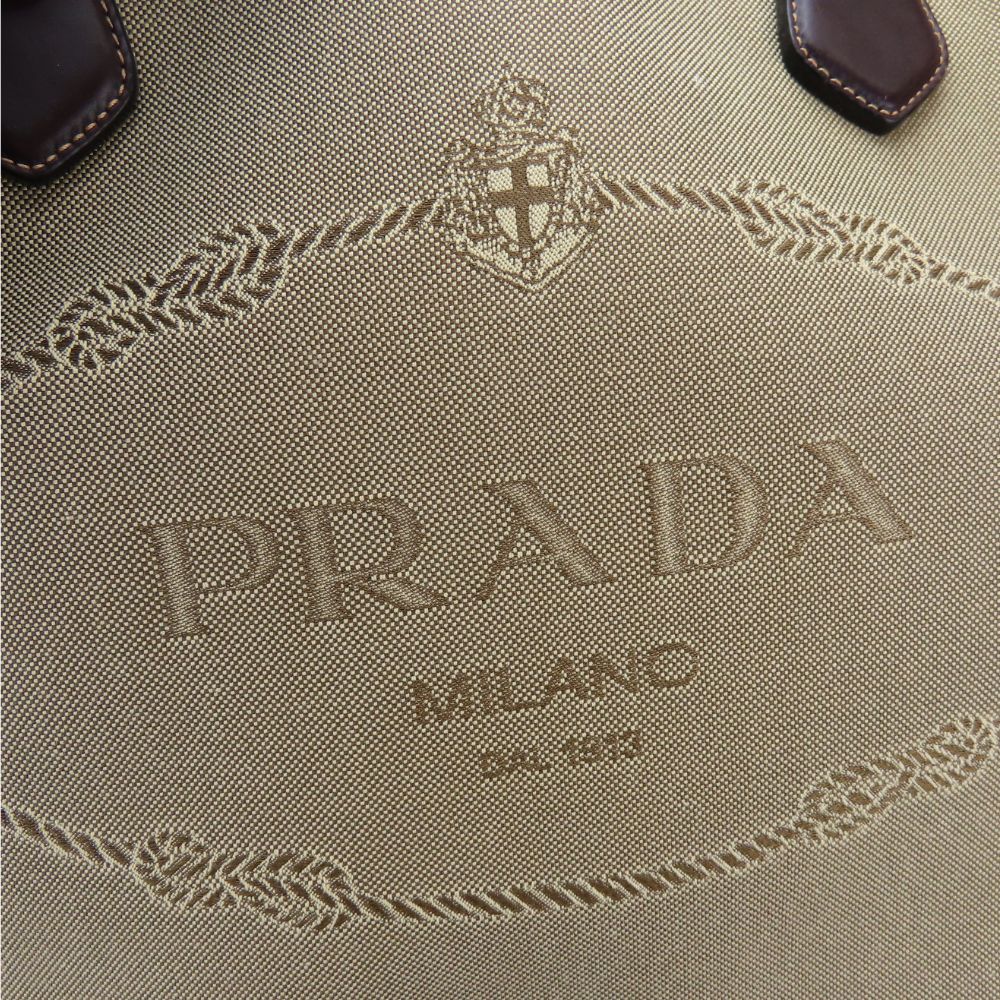 PRADA Tote Bag canvas beige