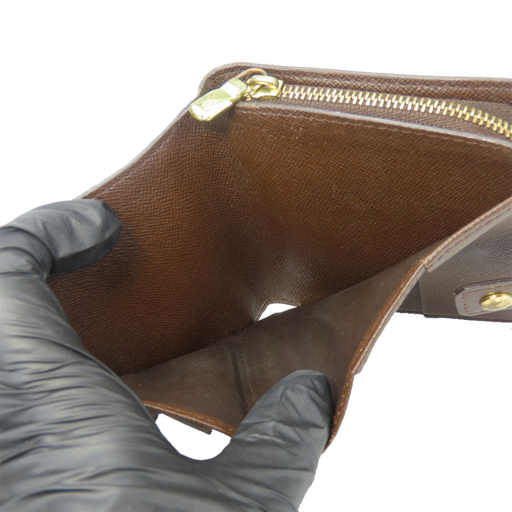 LOUIS VUITTON Bifold Wallet N61668 Damier Brown Compact zip