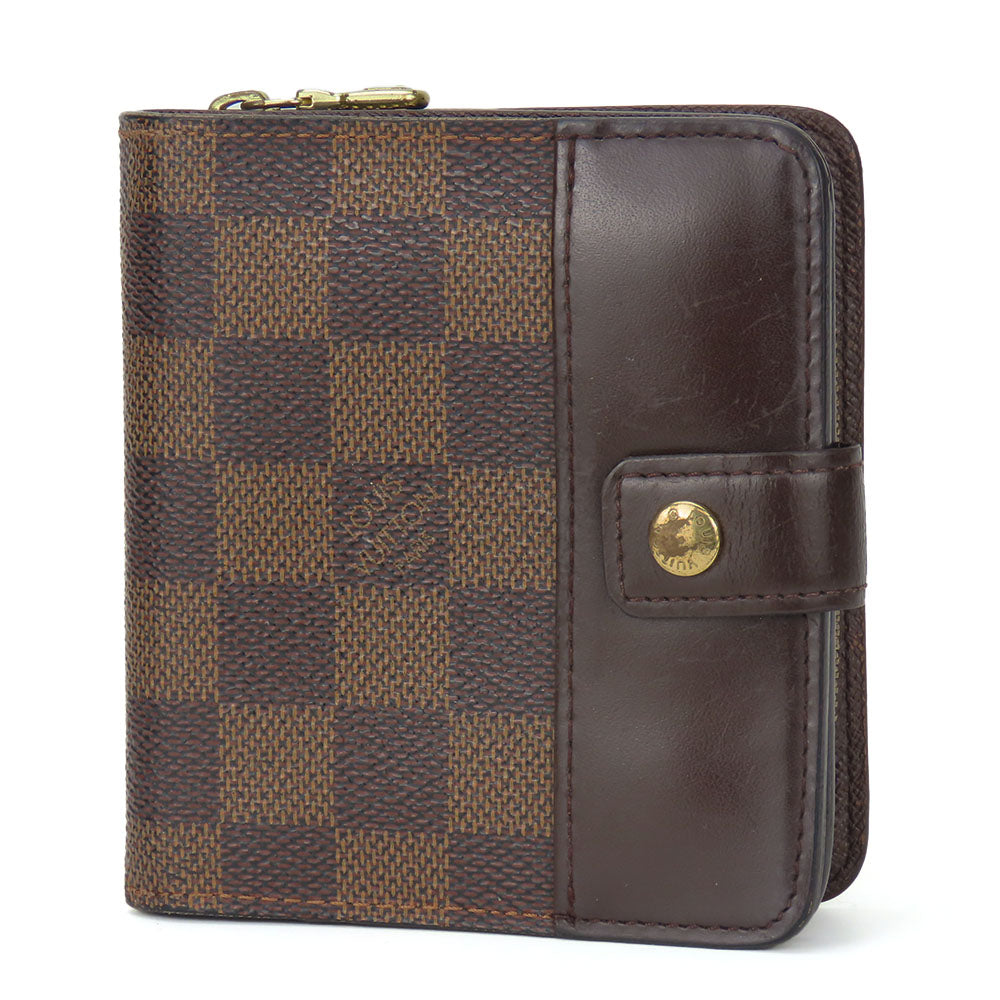 LOUIS VUITTON Bifold Wallet N61668 Damier Brown Compact zip