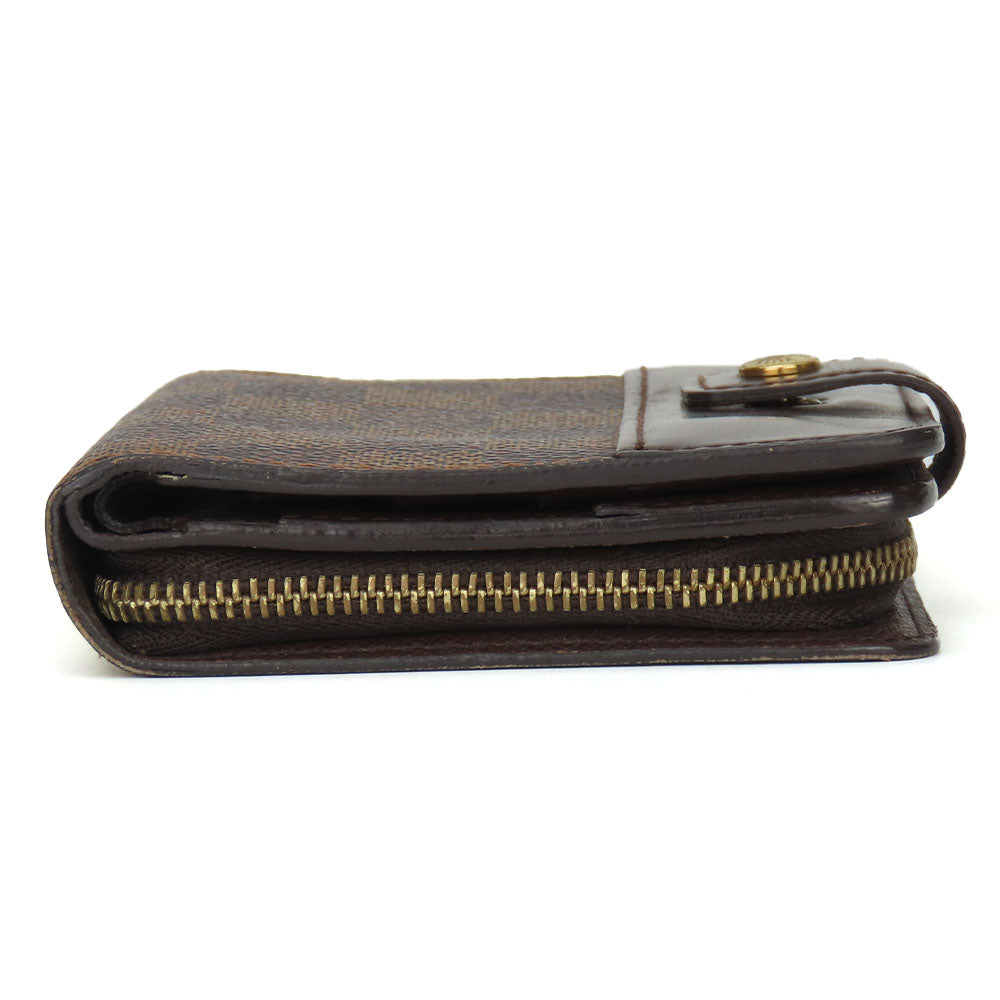 LOUIS VUITTON Bifold Wallet N61668 Damier Brown Compact zip
