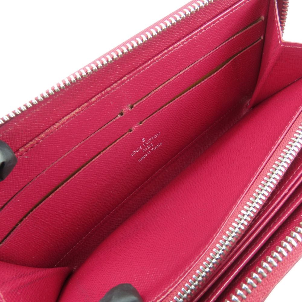 LOUIS VUITTON Long Wallet Purse M61858 Epi Leather Fuchsia Zippy wallet