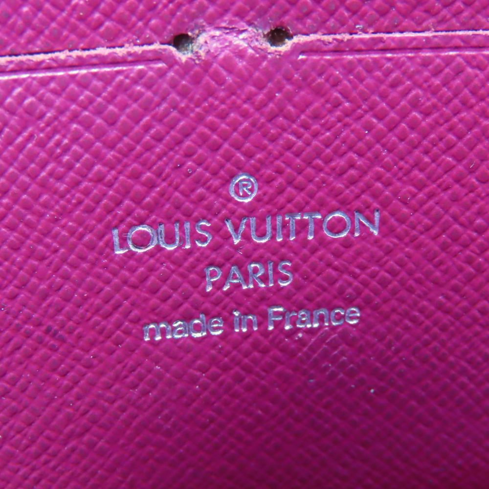 LOUIS VUITTON Long Wallet Purse M61858 Epi Leather Fuchsia Zippy wallet