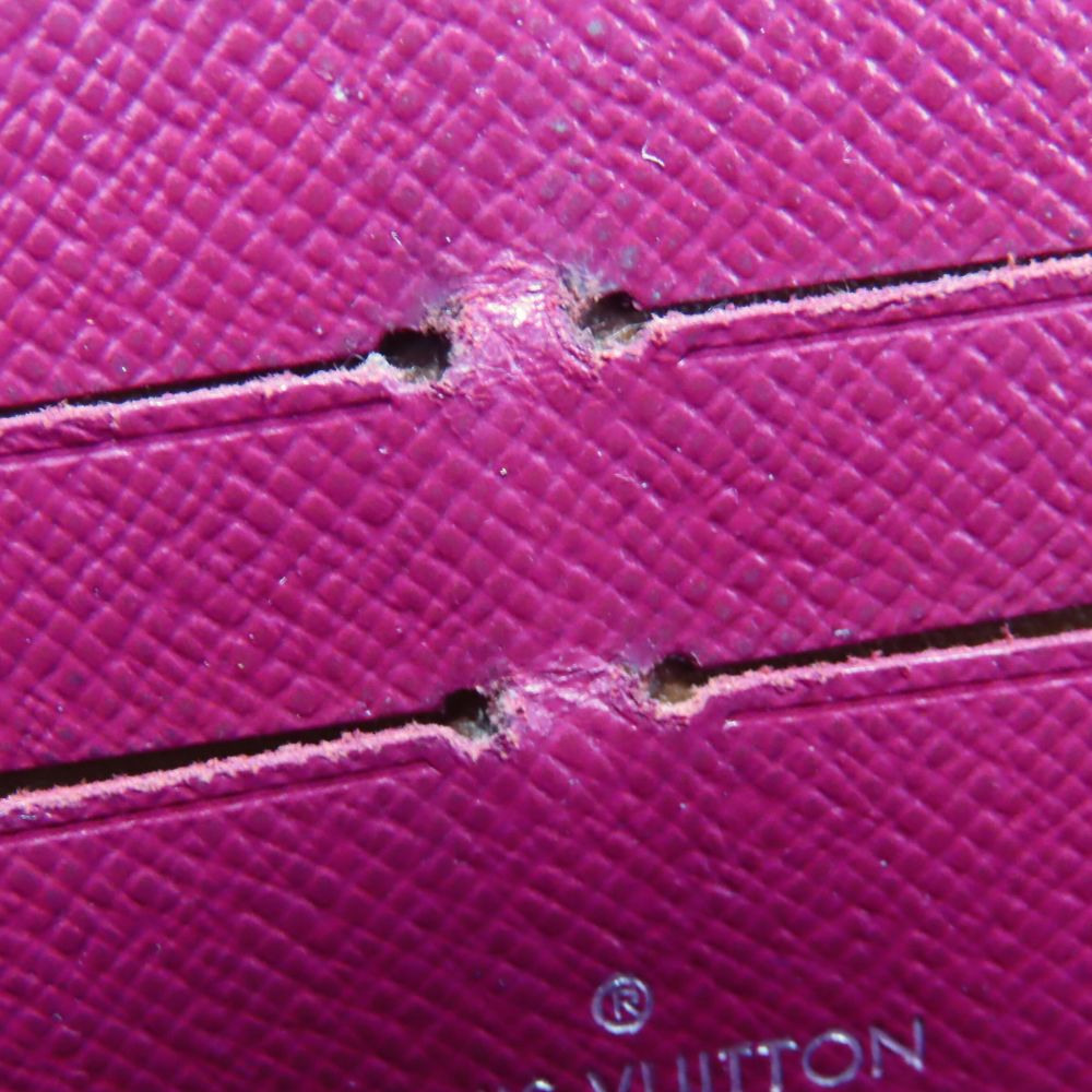 LOUIS VUITTON Long Wallet Purse M61858 Epi Leather Fuchsia Zippy wallet
