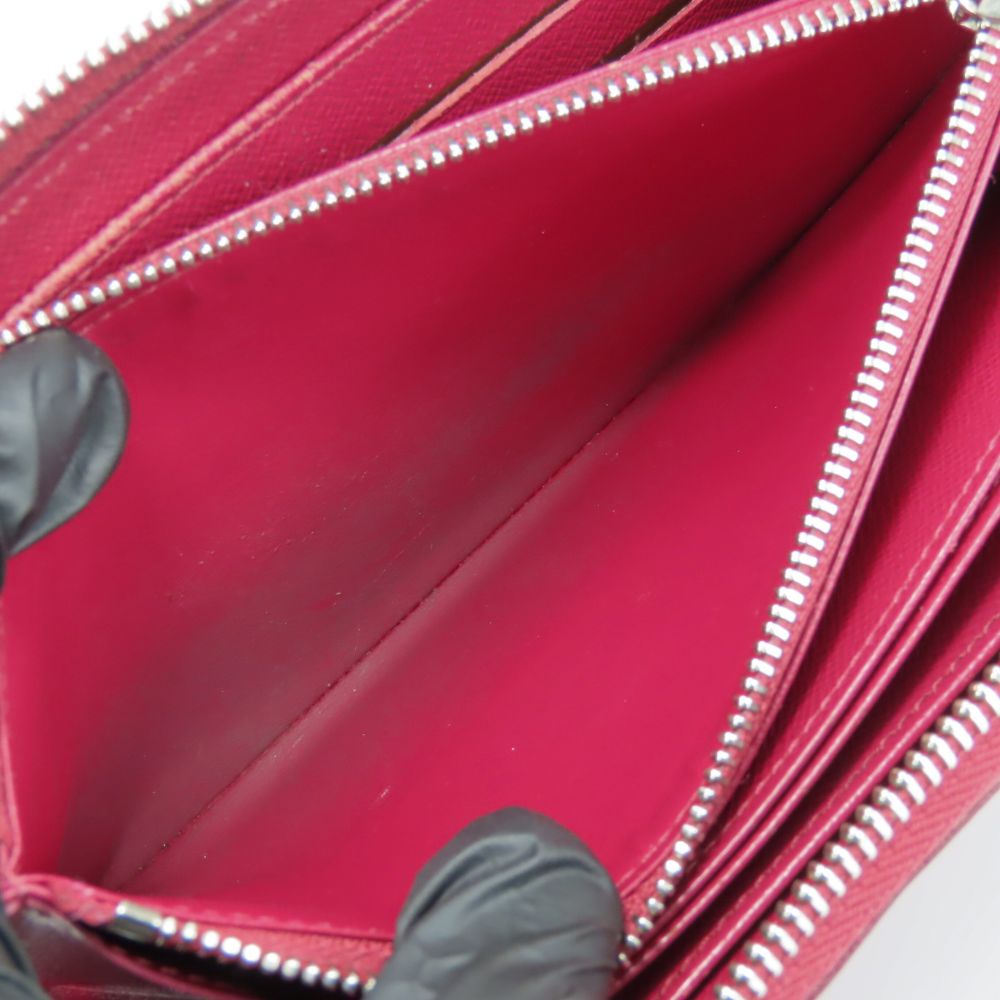 LOUIS VUITTON Long Wallet Purse M61858 Epi Leather Fuchsia Zippy wallet