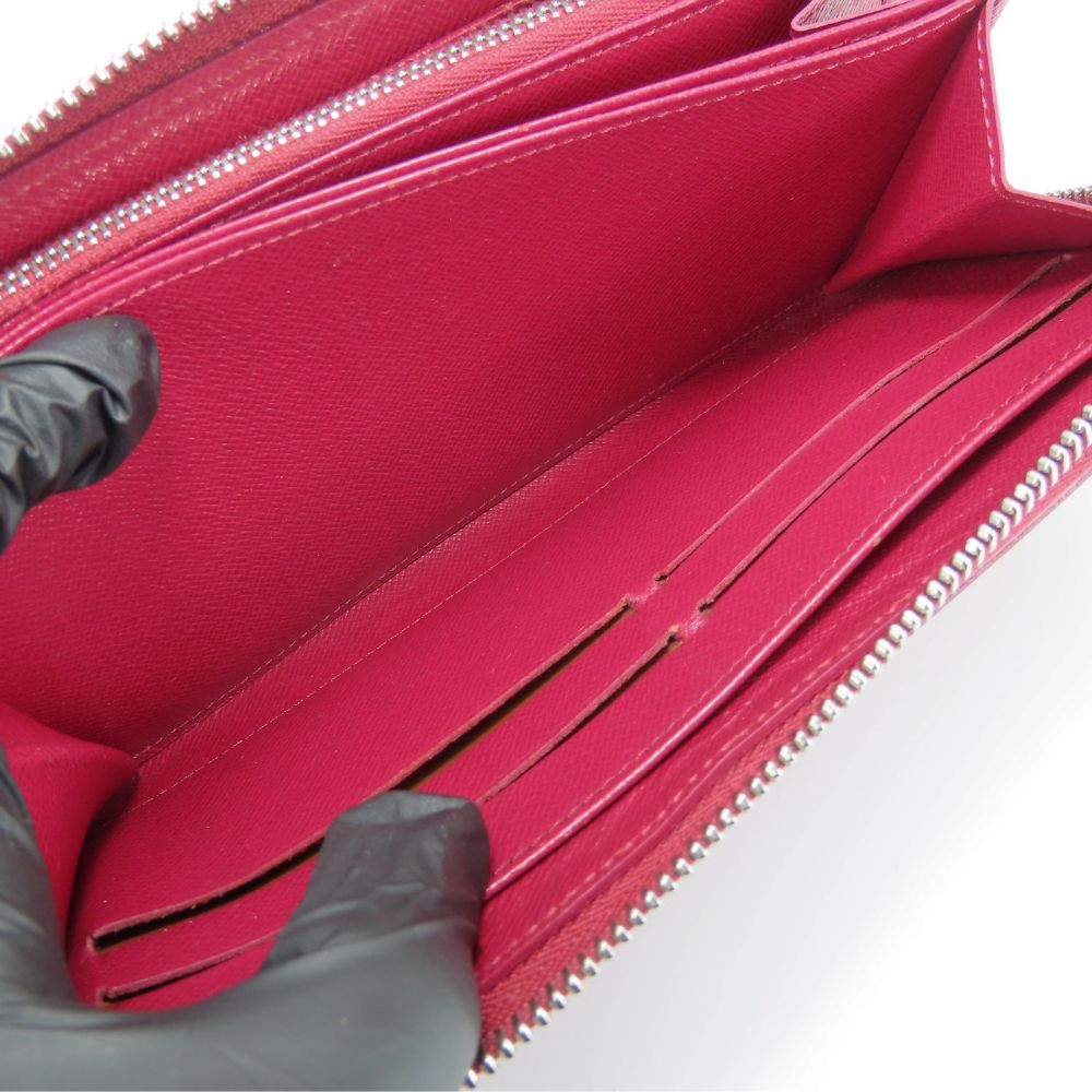 LOUIS VUITTON Long Wallet Purse M61858 Epi Leather Fuchsia Zippy wallet