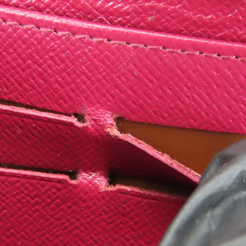 LOUIS VUITTON Long Wallet Purse M61858 Epi Leather Fuchsia Zippy wallet