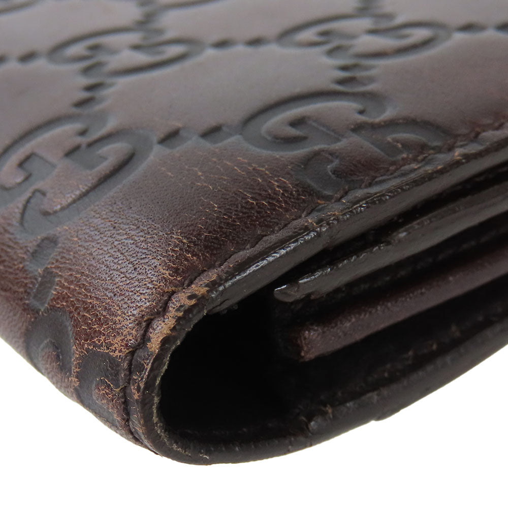 GUCCI Bifold Wallet 146229 Sima leather Dark brown