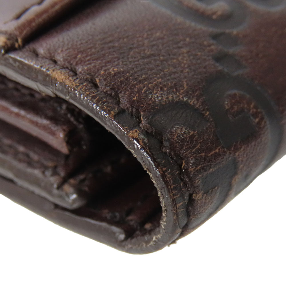 GUCCI Bifold Wallet 146229 Sima leather Dark brown