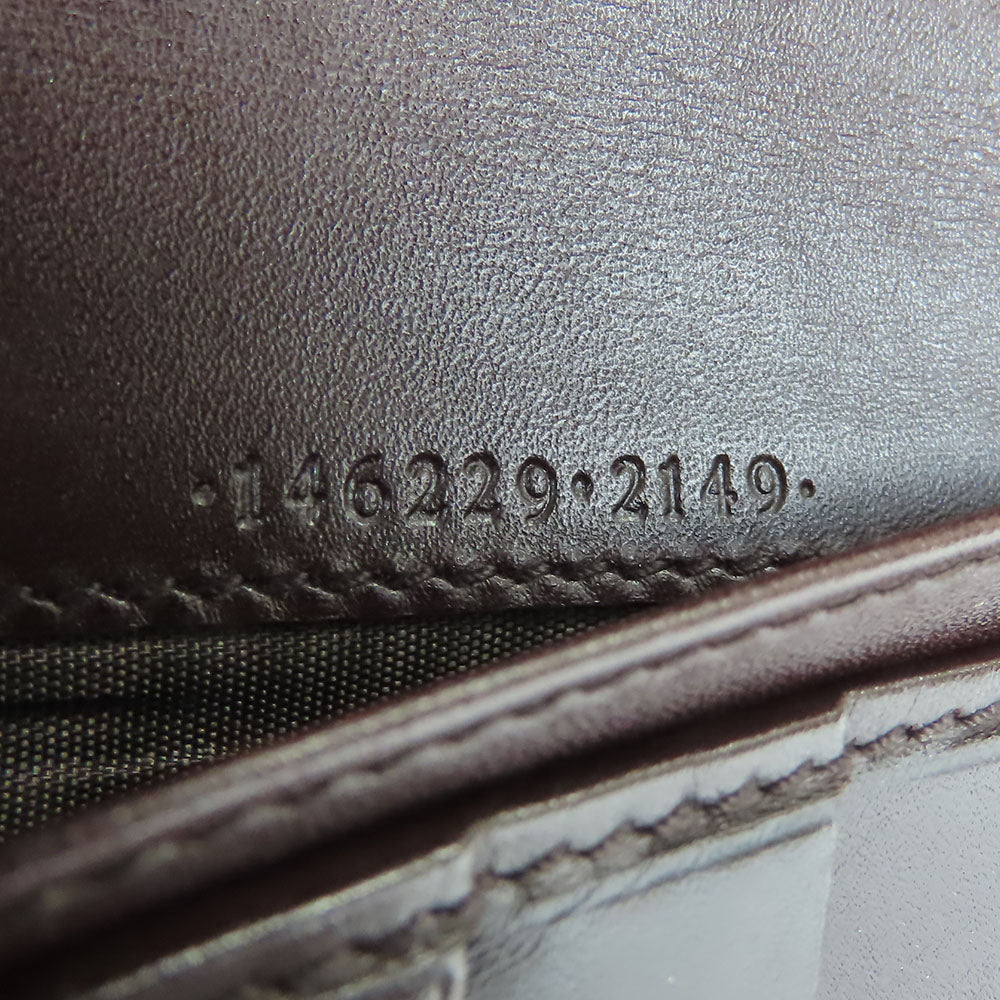 GUCCI Bifold Wallet 146229 Sima leather Dark brown