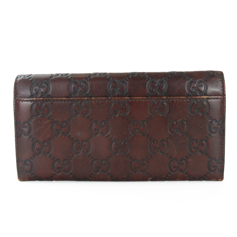 GUCCI Bifold Wallet 146229 Sima leather Dark brown