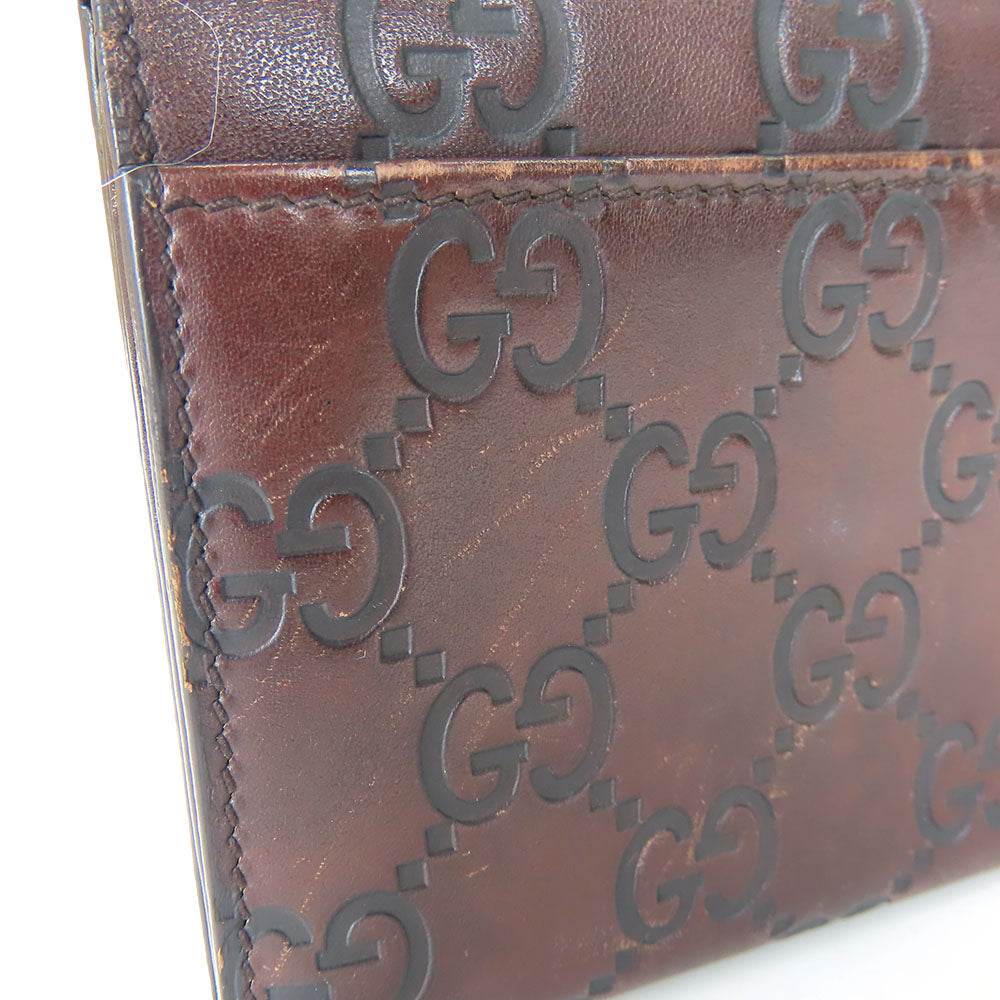 GUCCI Bifold Wallet 146229 Sima leather Dark brown