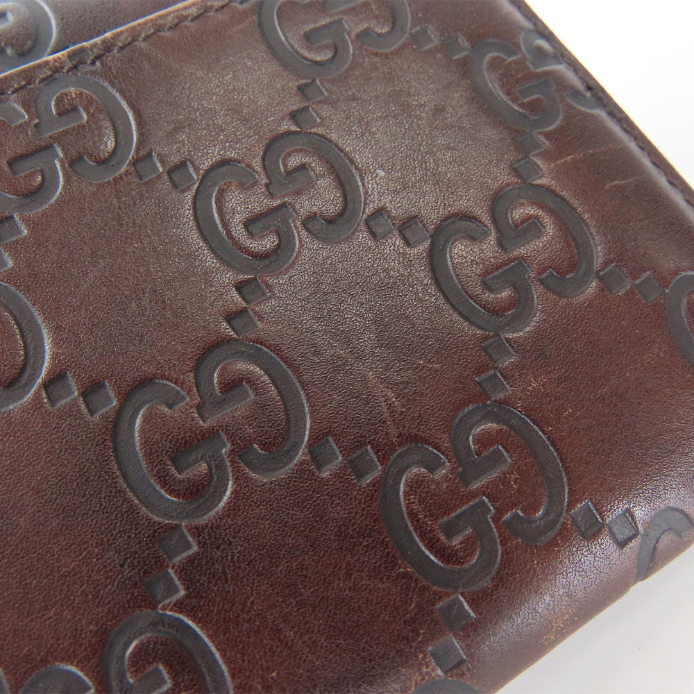 GUCCI Bifold Wallet 146229 Sima leather Dark brown