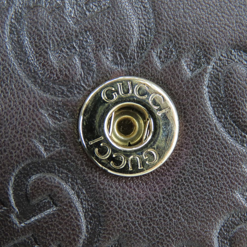 GUCCI Card Case 212097 Sima leather Dark brown
