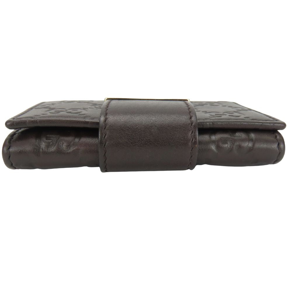 GUCCI Card Case 212097 Sima leather Dark brown