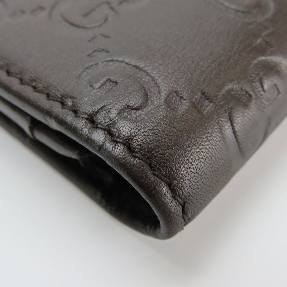 GUCCI Card Case 212097 Sima leather Dark brown