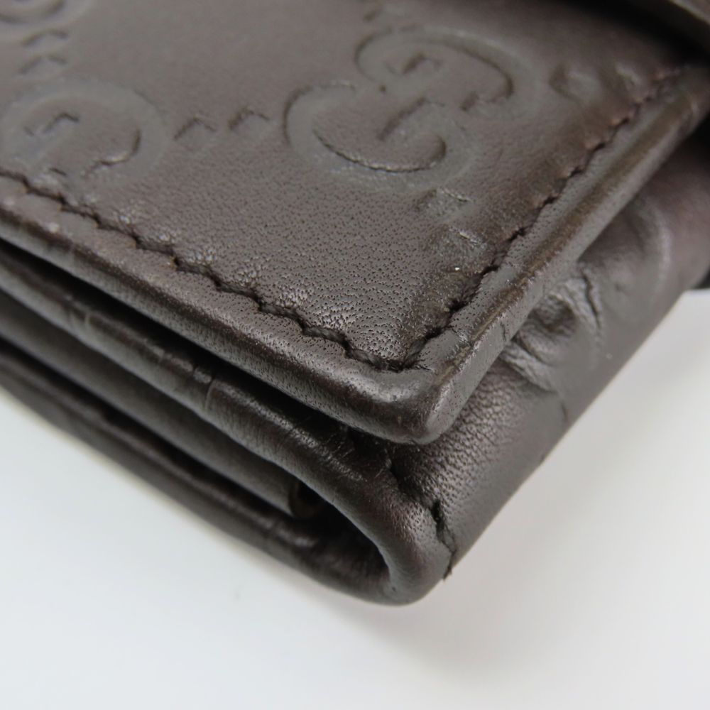GUCCI Card Case 212097 Sima leather Dark brown