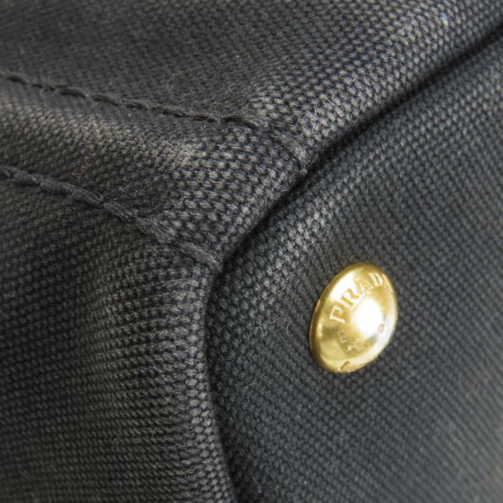 PRADA Handbag canvas black Canapa