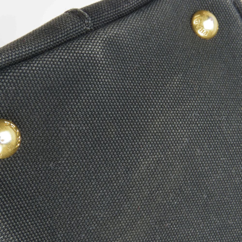 PRADA Handbag canvas black Canapa