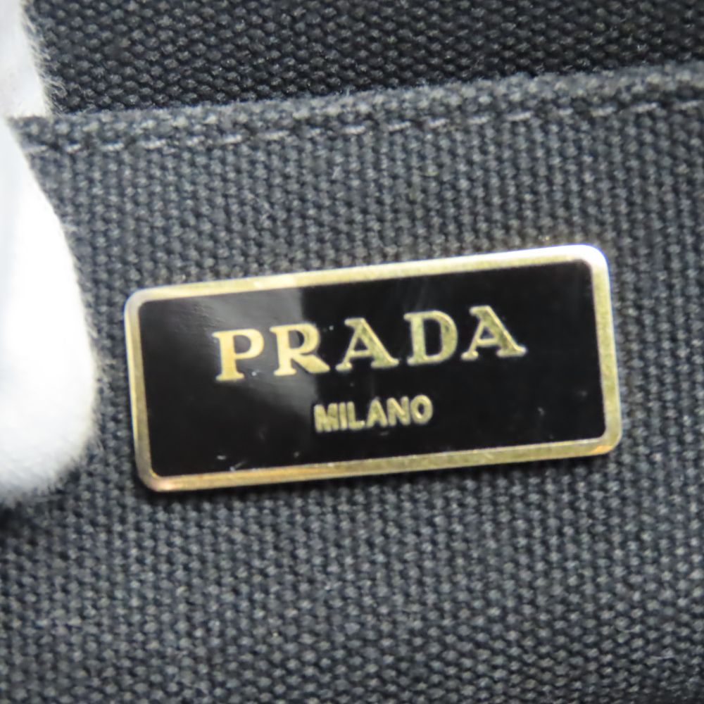 PRADA Handbag canvas black Canapa