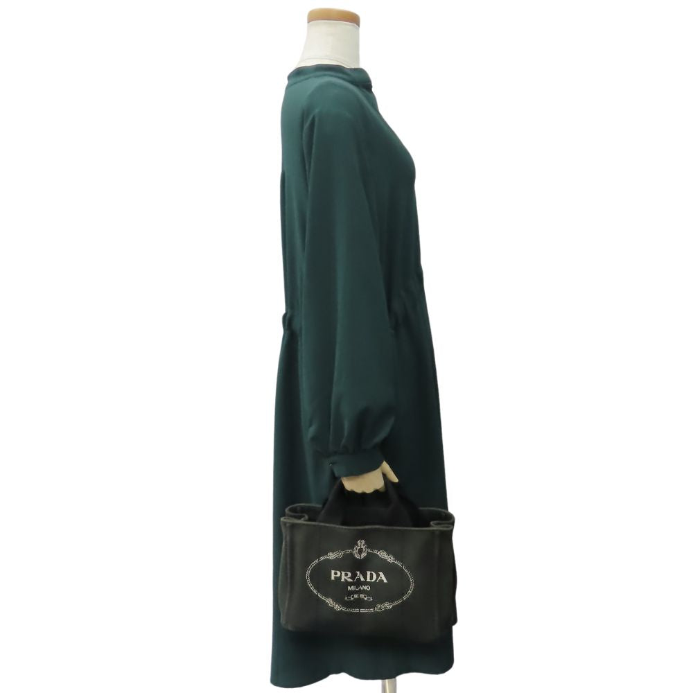 PRADA Handbag canvas black Canapa