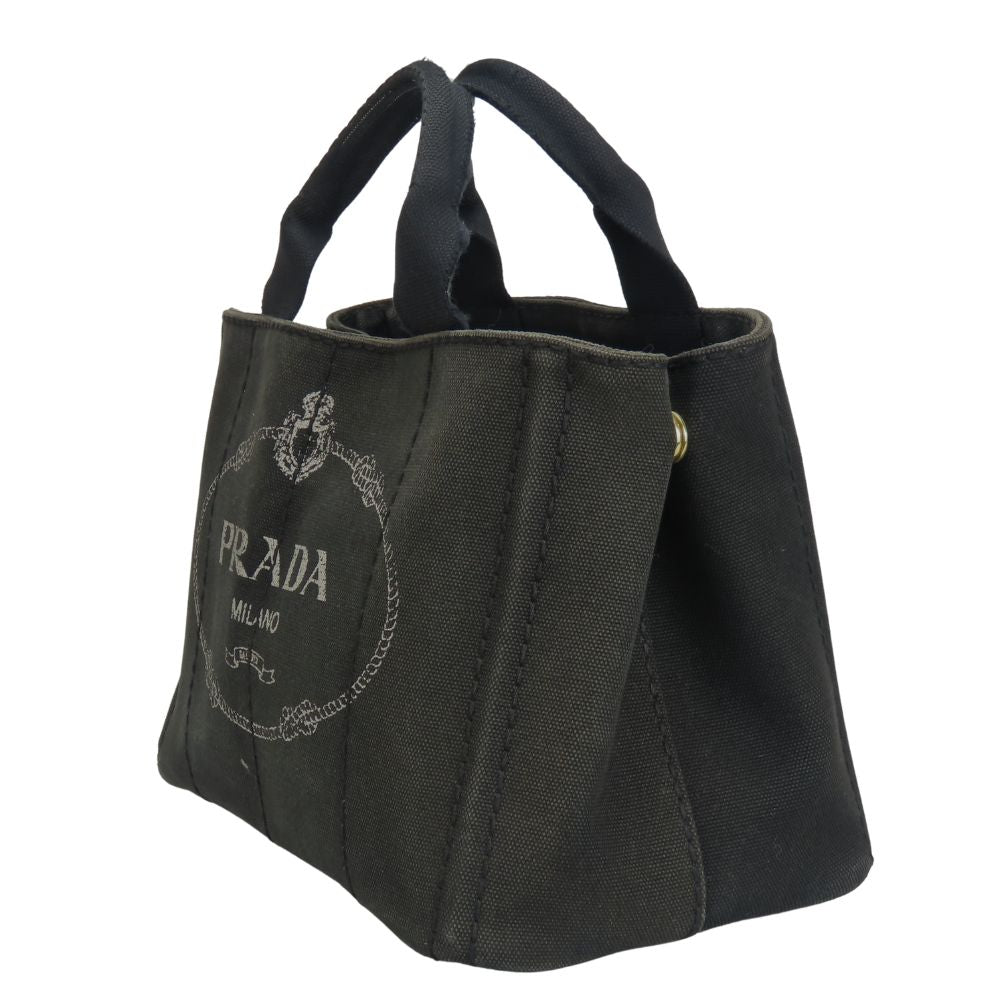 PRADA Handbag canvas black Canapa