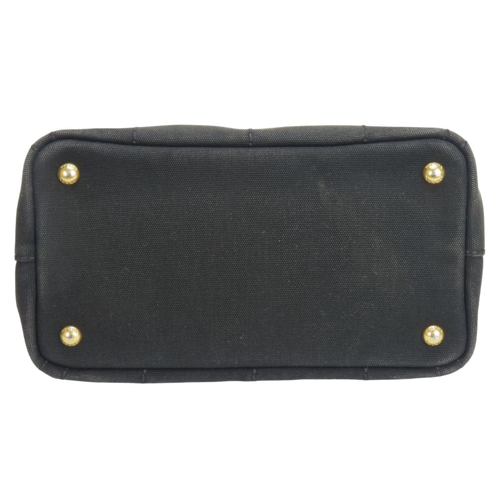 PRADA Handbag canvas black Canapa