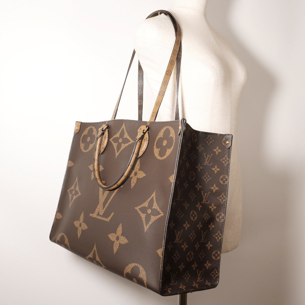 LOUIS VUITTON Tote Bag M45320 Monogram Canvas , Monogram Reverse Brown Monogram Giant On-the-go GM