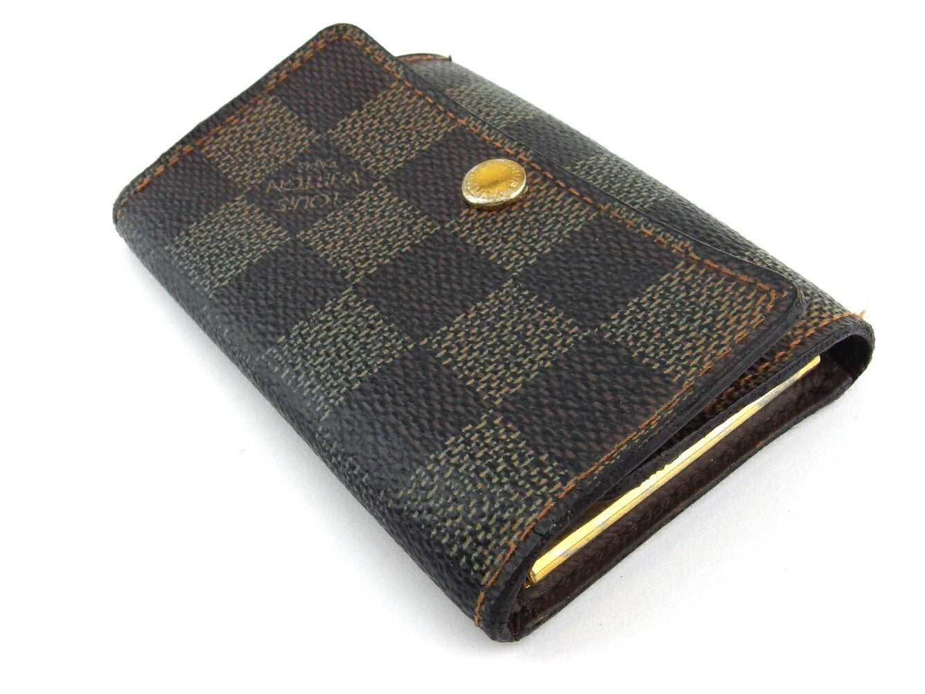 LOUIS VUITTON Key case Key holder N62630 Brown beige gold Multicles6