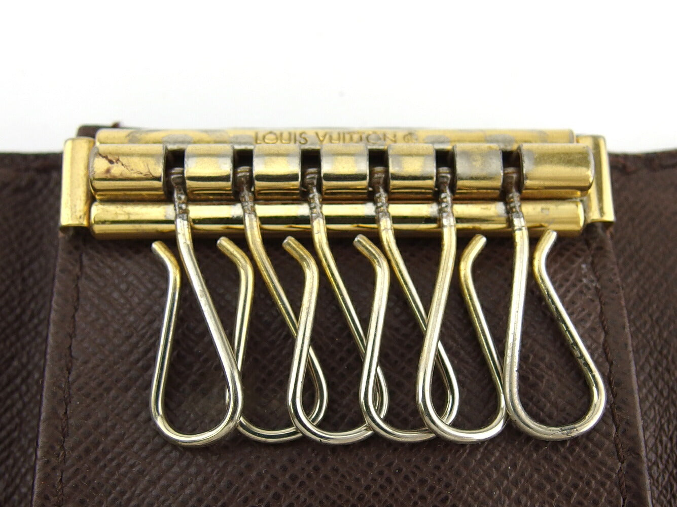 LOUIS VUITTON Key case Key holder N62630 Brown beige gold Multicles6
