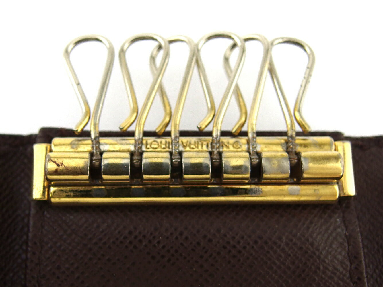 LOUIS VUITTON Key case Key holder N62630 Brown beige gold Multicles6