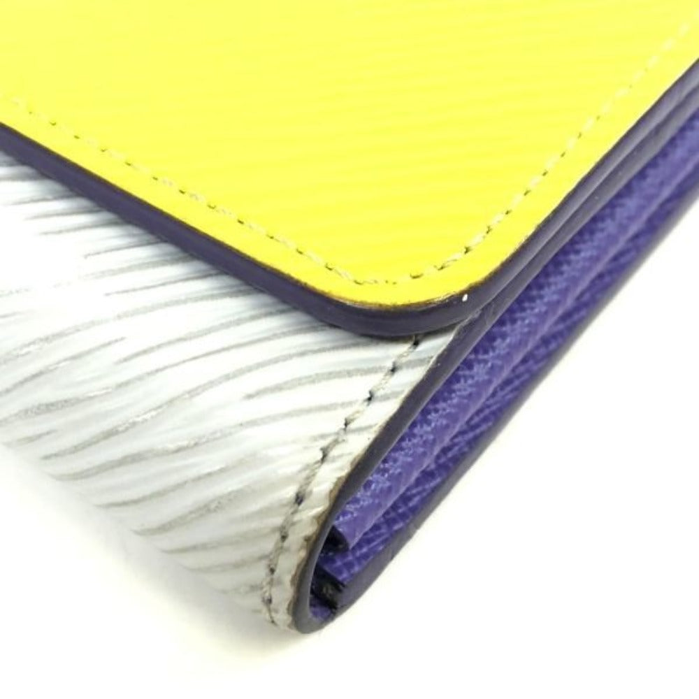 LOUIS VUITTON Long Wallet Purse leather Yellow type Epi Portefeuille twist Women Used Authentic
