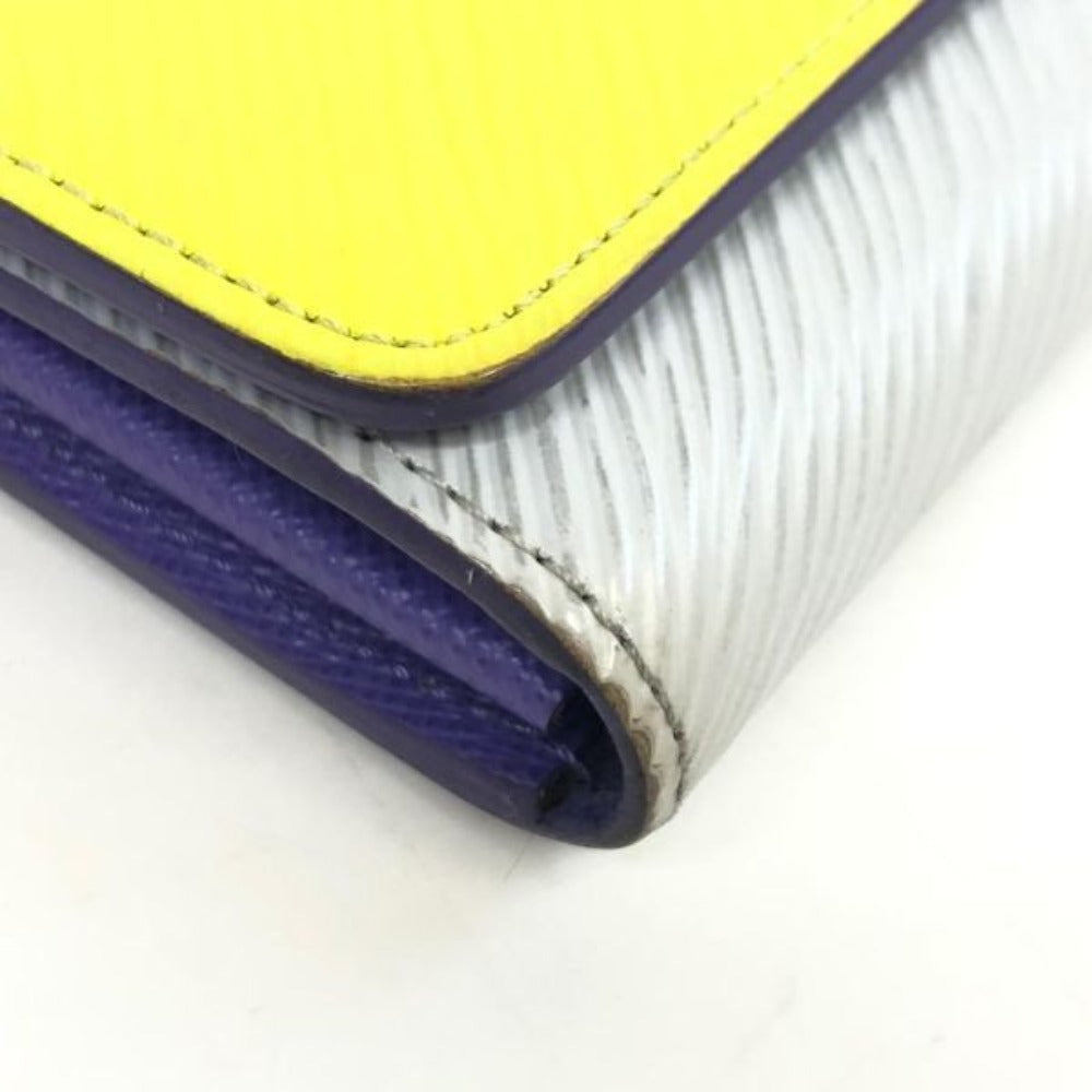 LOUIS VUITTON Long Wallet Purse leather Yellow type Epi Portefeuille twist Women Used Authentic