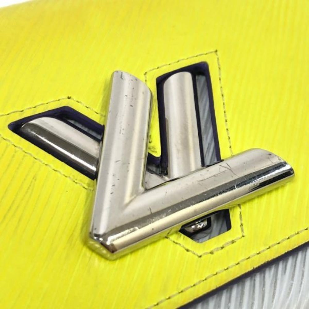 LOUIS VUITTON Long Wallet Purse leather Yellow type Epi Portefeuille twist Women Used Authentic