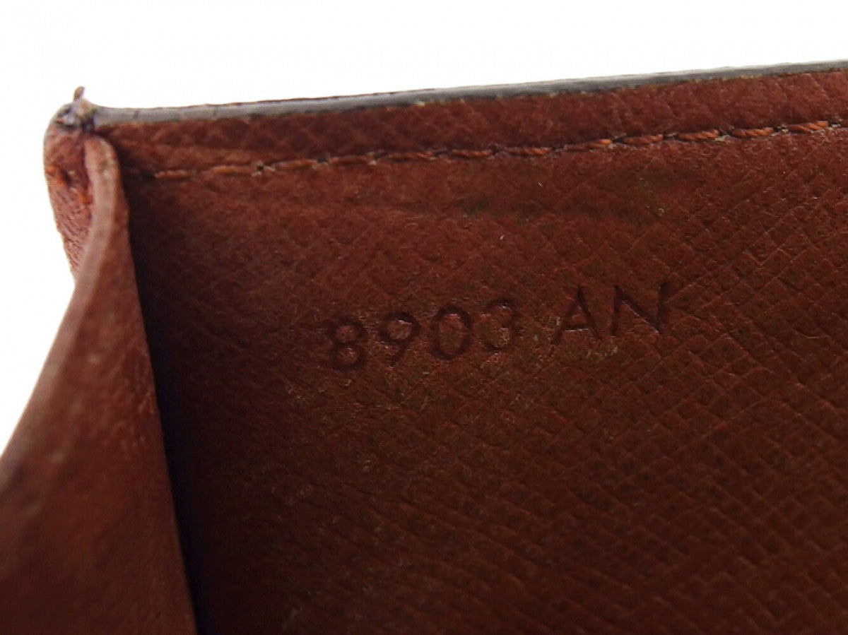 LOUIS VUITTON Long Wallet Purse Dark brown x beige Pochette Porte Monnaie Credit