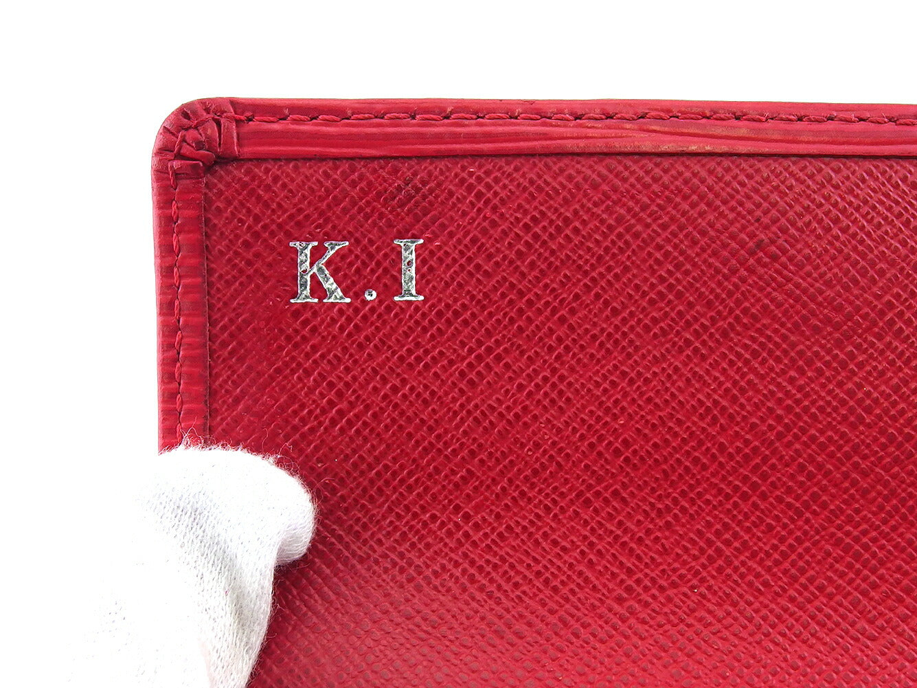 LOUIS VUITTON Long Wallet Purse Red Silver Portefeuille Sarah