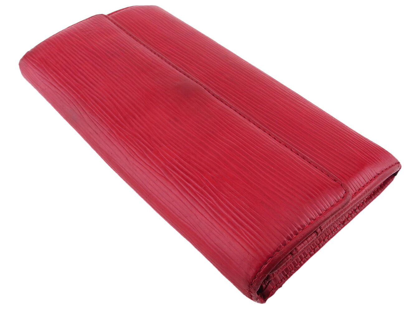 LOUIS VUITTON Long Wallet Purse Red Silver Portefeuille Sarah