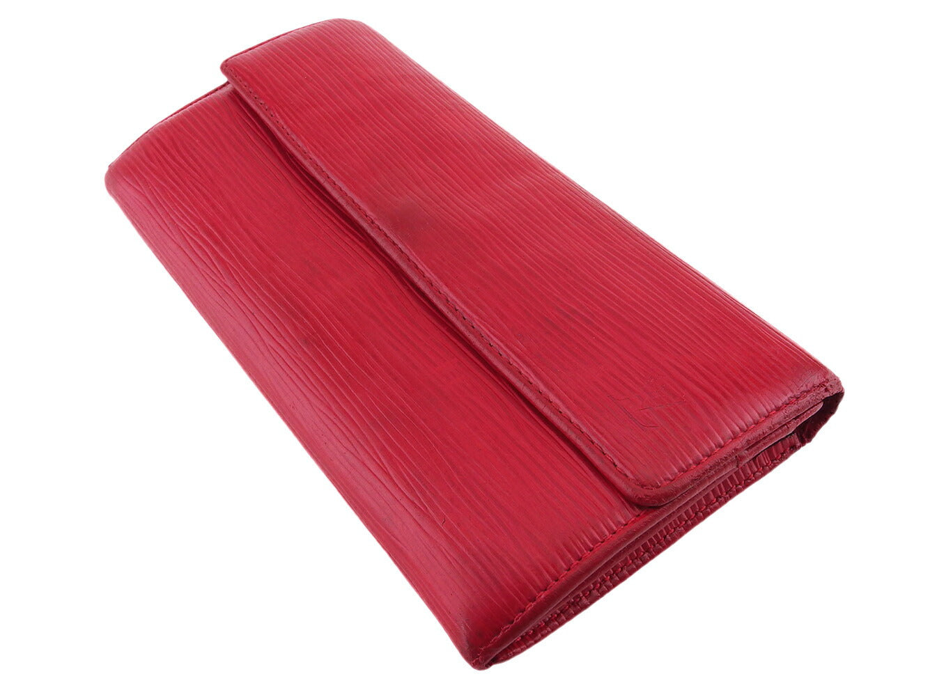 LOUIS VUITTON Long Wallet Purse Red Silver Portefeuille Sarah