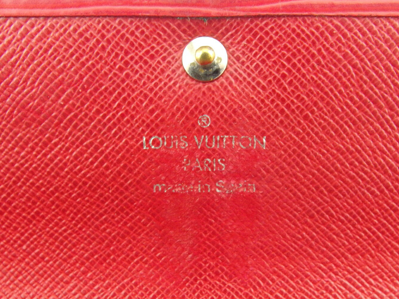 LOUIS VUITTON Long Wallet Purse Red Silver Portefeuille Sarah
