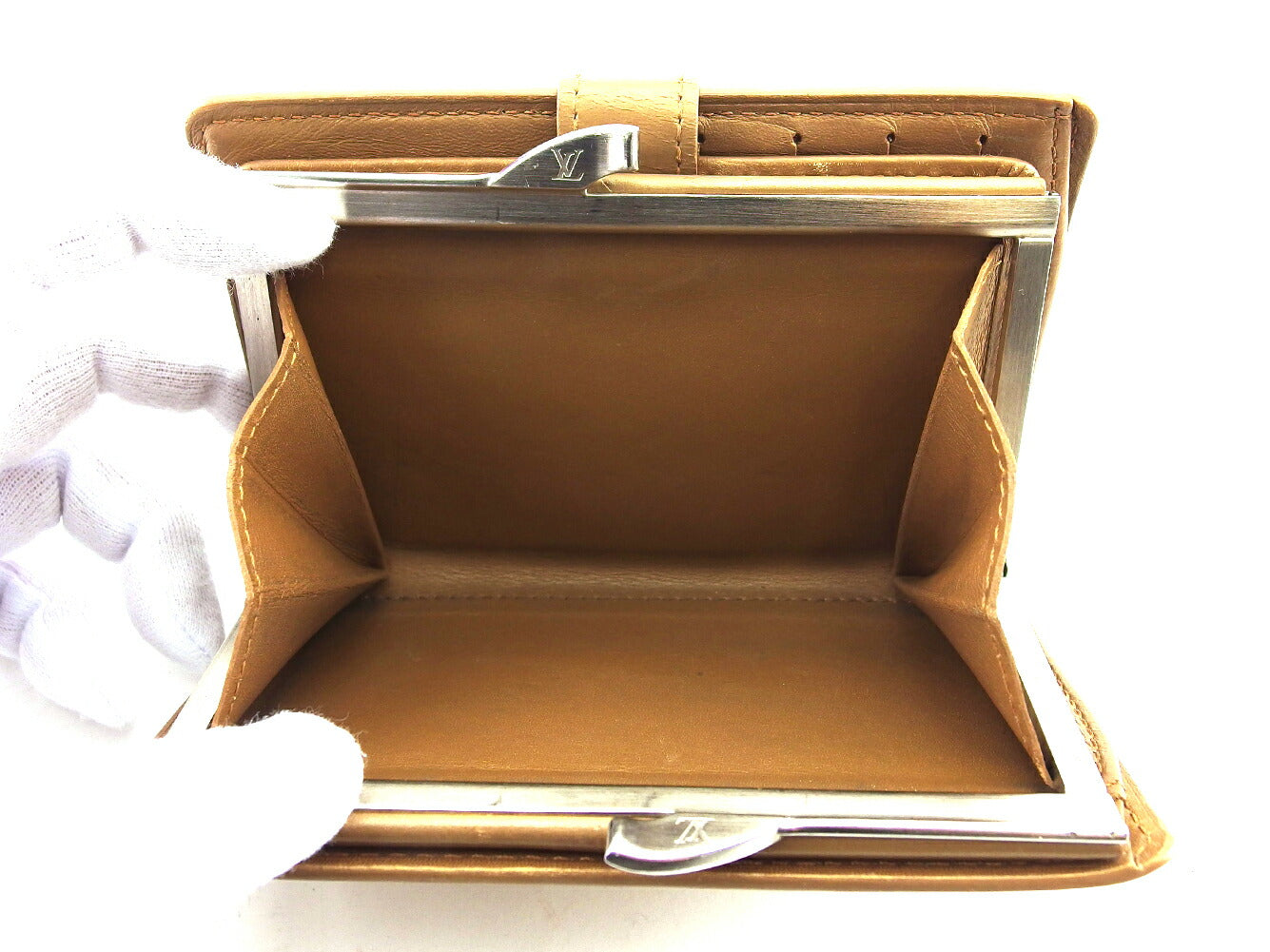 LOUIS VUITTON Bifold Wallet M65157 Brown silver Portonevie Vienova
