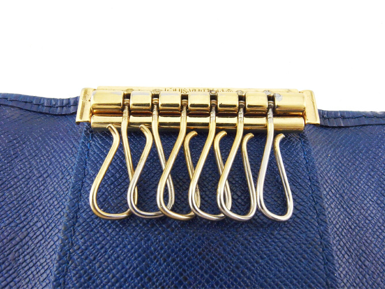 LOUIS VUITTON Key case Key holder M63815 Blue gold Multicles6