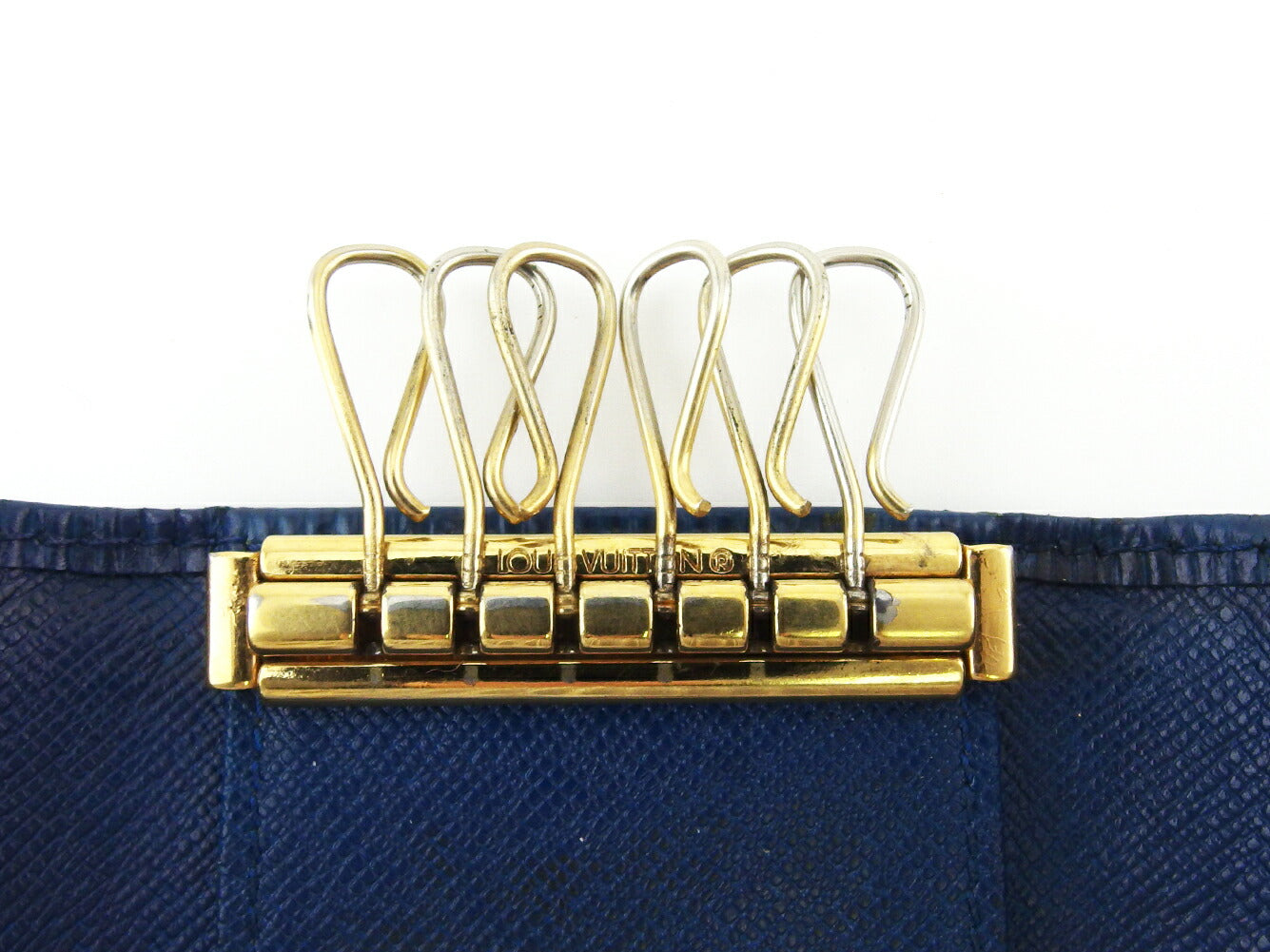 LOUIS VUITTON Key case Key holder M63815 Blue gold Multicles6