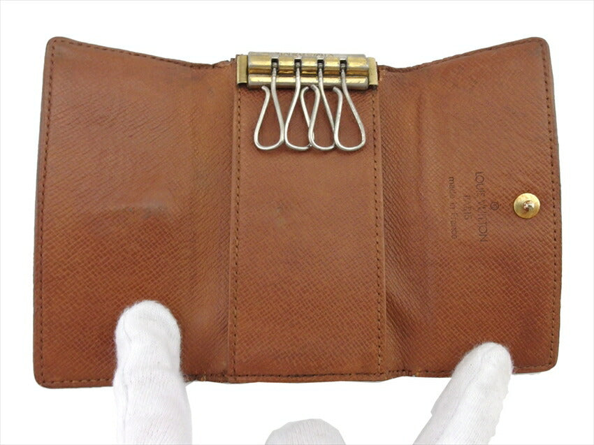 LOUIS VUITTON Key case Key holder M62631 Brown beige gold Multicles4